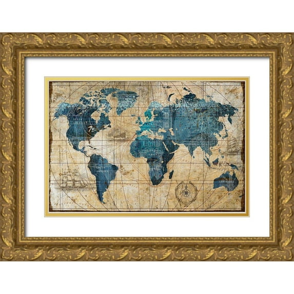Art Licensing Studio 24x17 Gold Ornate Wood Framed with Double Matting Museum Art Print Titled - A Connected World