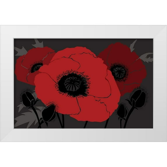 Art Licensing Studio 24x17 White Modern Wood Framed Museum Art Print Titled - Beautes Rouges II
