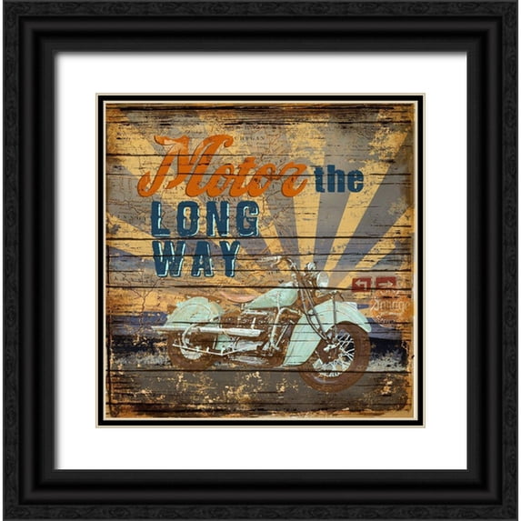 Art Licensing Studio 26x26 Black Ornate Wood Framed with Double Matting Museum Art Print Titled - Motor the Way