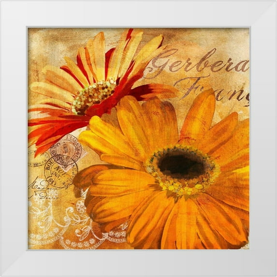 Art Licensing Studio 26x26 White Modern Wood Framed Museum Art Print Titled - Golden Gerbera II