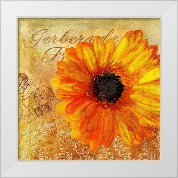 Art Licensing Studio 26x26 White Modern Wood Framed Museum Art Print Titled - Golden Gerbera I