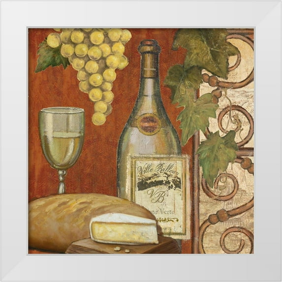 Art Licensing Studio 26x26 White Modern Wood Framed Museum Art Print Titled - Wine and Cheese Tasting 2