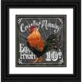 thumbnail image 1 of Art Licensing Studio 26x27 Black Ornate Wood Framed with Double Matting Museum Art Print Titled - Rooster on Chalkboard I, 1 of 4