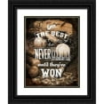 thumbnail image 1 of Art Licensing Studio 26x32 Black Ornate Wood Framed with Double Matting Museum Art Print Titled - Never Quit, 1 of 4