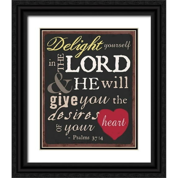 Art Licensing Studio 26x32 Black Ornate Wood Framed with Double Matting Museum Art Print Titled - Psalm Saying I