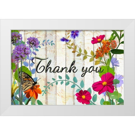 Art Licensing Studio 32x23 White Modern Wood Framed Museum Art Print Titled - A Garden Thank you