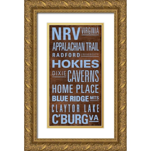 Art Licensing Studio 9x14 Gold Ornate Wood Framed with Double Matting Museum Art Print Titled - NRV Text