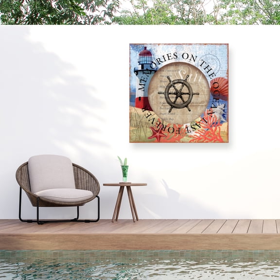 Art Licensing Studio 'Circled Lighthouse 1' Outdoor Canvas 24x24