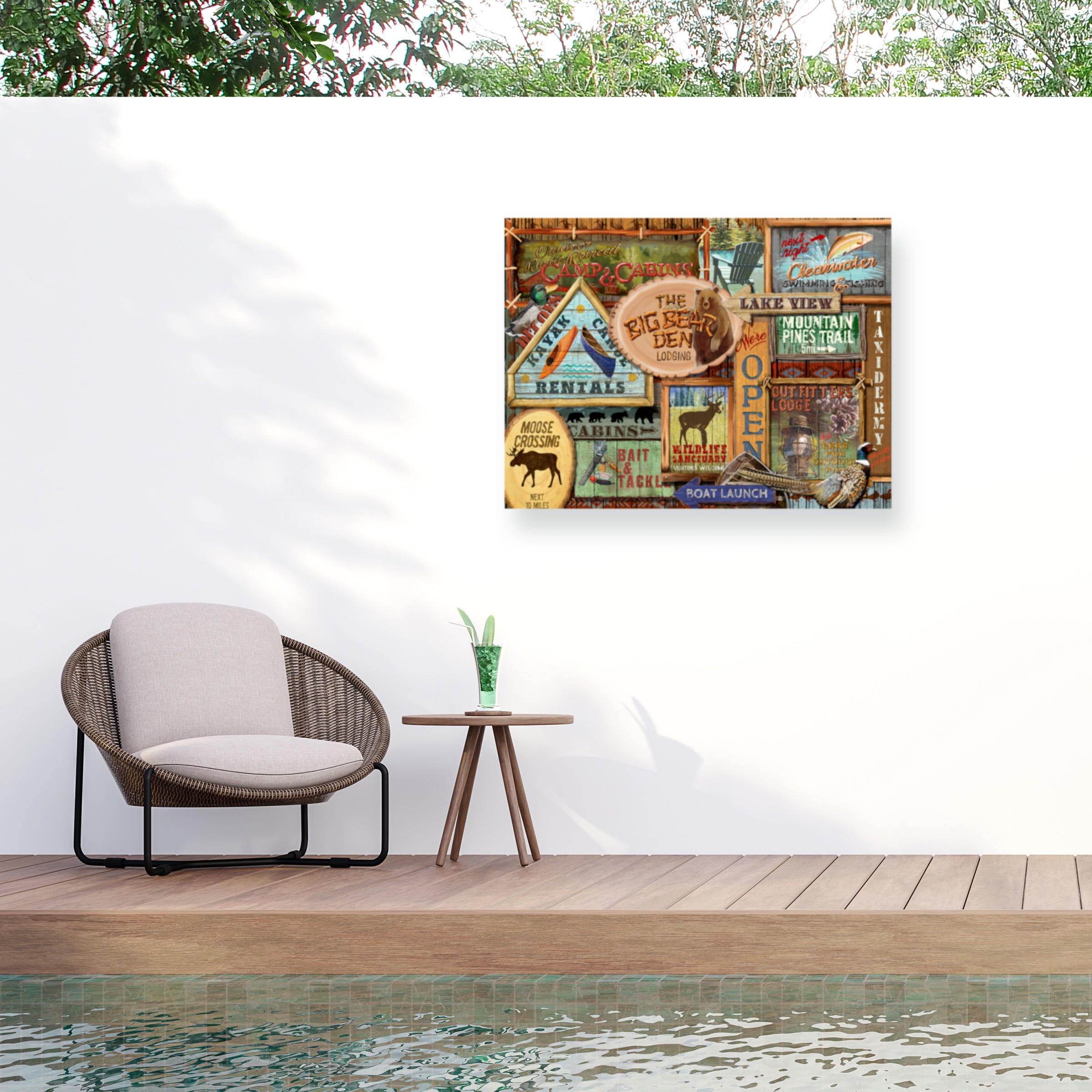 Art Licensing Studio 'Lodge Sign Collage' Outdoor All-Weather Wall Decor
