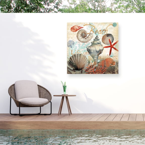 Art Licensing Studio 'Shell Collector Beach' Outdoor Canvas 24x24