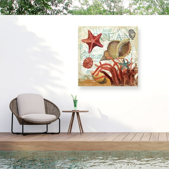Art Licensing Studio 'Shell Collector Ocean' Outdoor Canvas 14x14