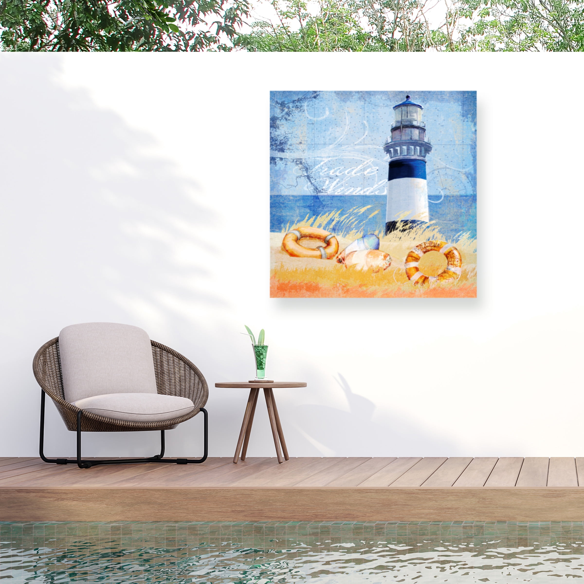 Art Licensing Studio 'Trade Winds Lighthouse' Outdoor Canvas 35x35