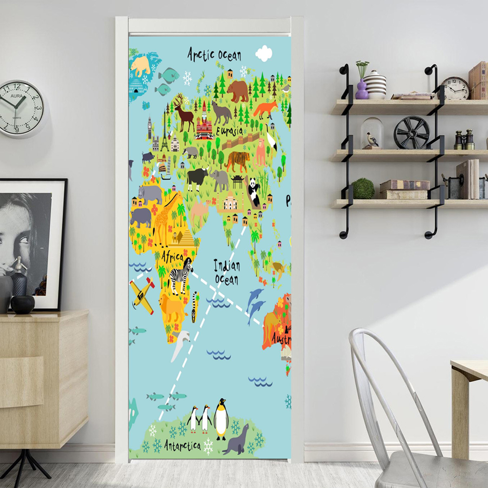 Art Life Series Simulation Door Stickers Removable Waterproof Wall ...