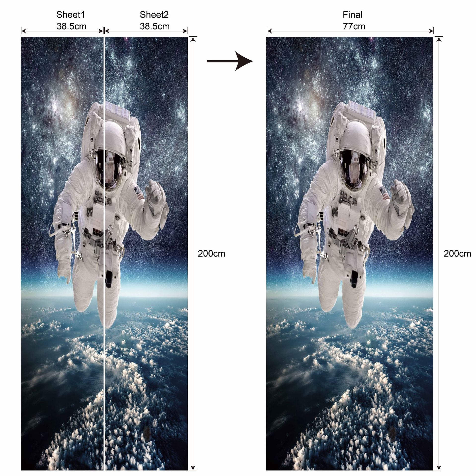 Art Life Series Simulation Door Stickers Removable Waterproof Wall ...