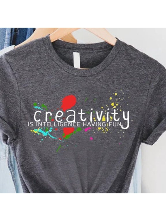 Art Lover Tshirt, Gift For Artists, Creativity Is Intelligence Having Fun Tee, Art Teacher Shirt, Science Art Crafting, Gifts For Crafters