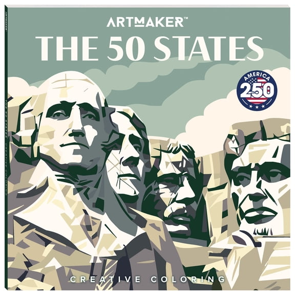 Art Maker 50 States Coloring Book, 72 Pages, Square Format