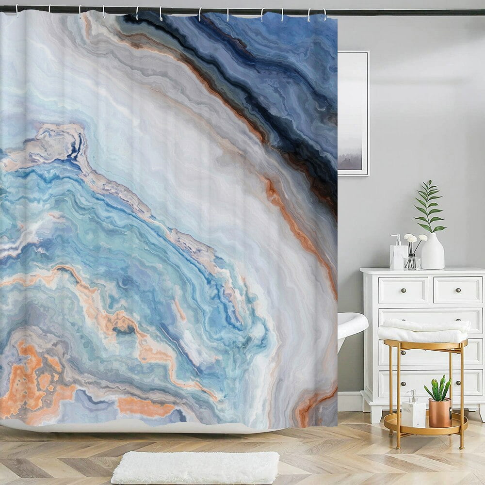 Art Marble Print Shower Curtain Waterproof Bathroom Curtain Modern ...