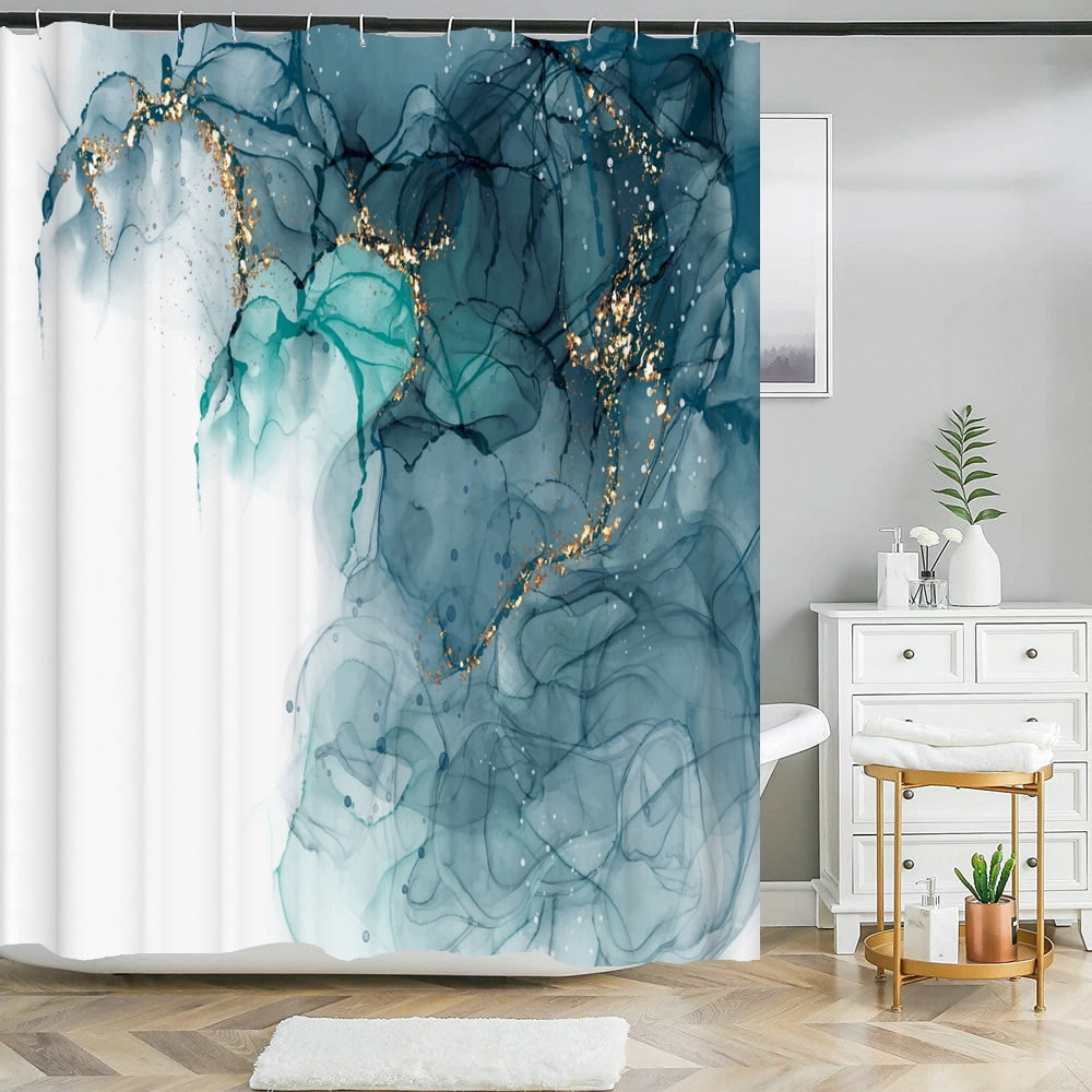 Art Marble Print Shower Curtain Waterproof Bathroom Curtain Modern ...