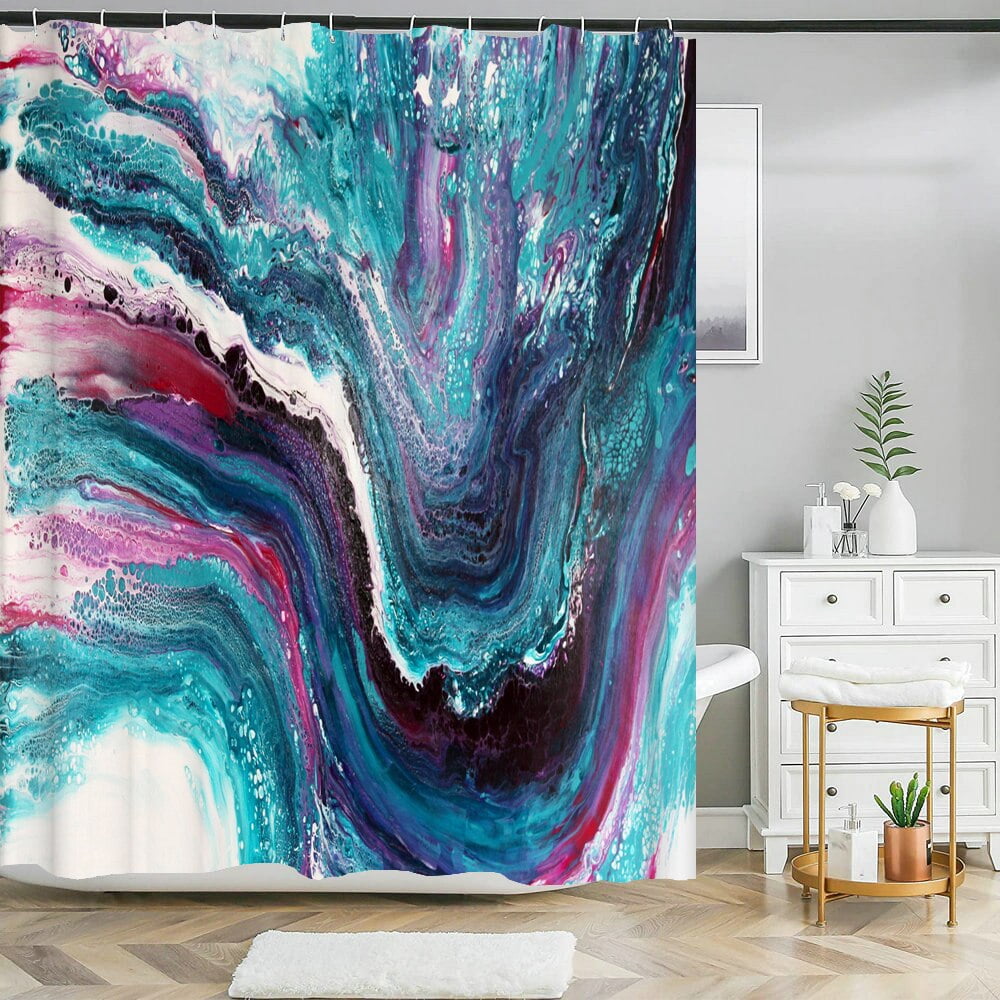Art Marble Print Shower Curtain Waterproof Bathroom Curtain Modern ...