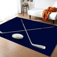 Art Minimalist Theme Area Rug, Sports Navy Blue Printed Rugs