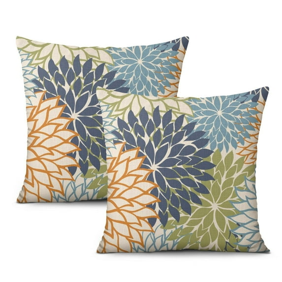 Art Modern Classic Floral Pillow Covers 20x20 Inch Linen Decorative Square Throw Pillow Covers for Home Sofa Bedroom Outdoor Indoor