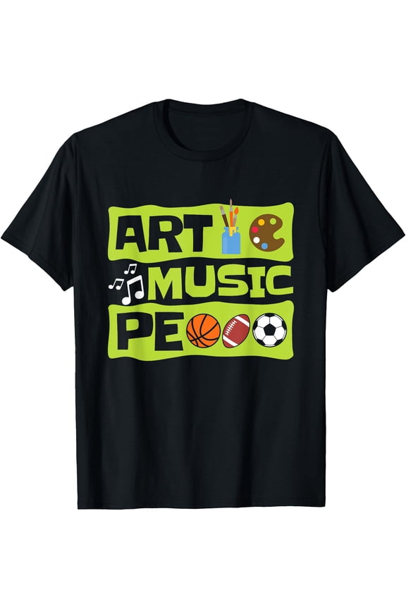 Art Music PE Back to School Subjects Design T-Shirt