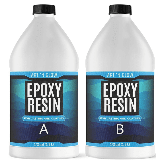 Art ‘N Glow Epoxy Resin for Clear Casting and Coating - 1 Gallon Kit - Perfect for Molds, Crafts, Tumblers, Jewelry, Wood - Food Safe, Bubble Free