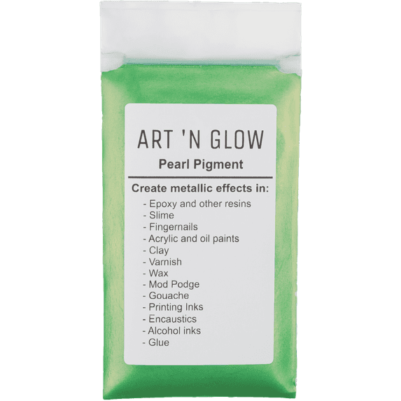 Art 'N Glow Mica Pearl Pigment Powder (Gold Green) - (.88 Ounce/25 Grams) - 10+ Colors Available