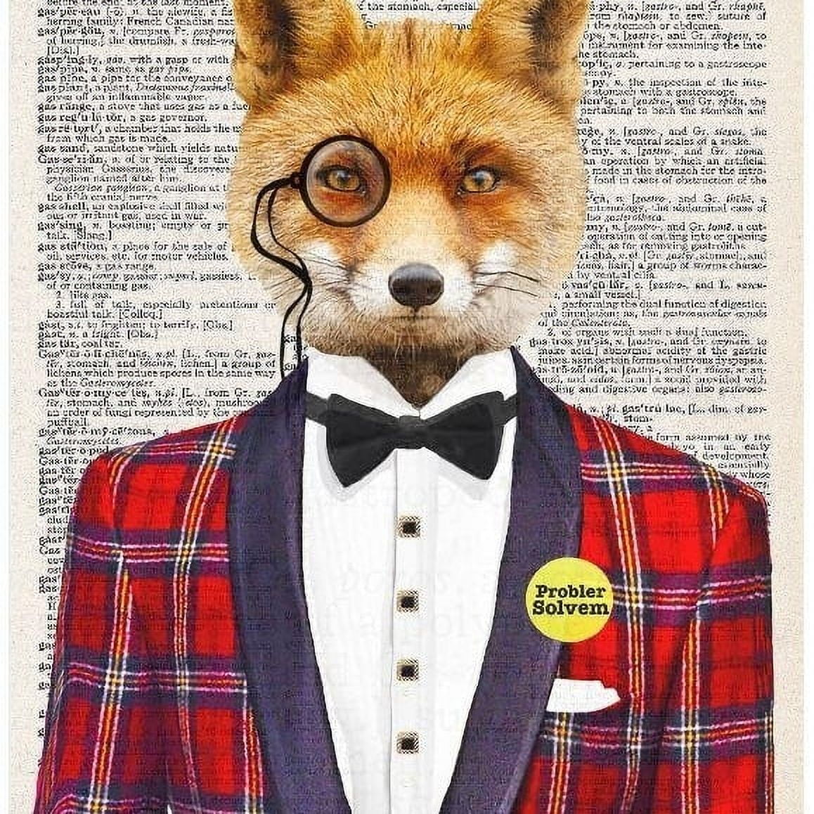 Clever Fox in Plaid Suit Pop Art Dictionary Print