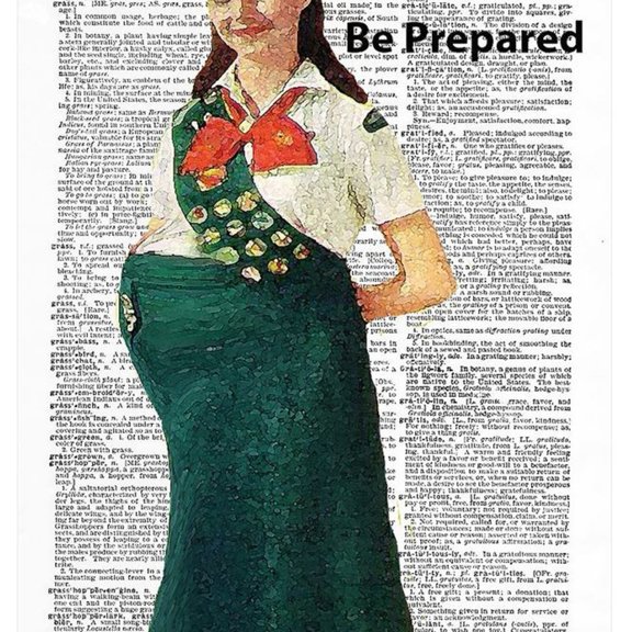 Art N Wordz Girl Scout Motto "Be Prepared" Original Dictionary Sheet Pop Art Wall or Desk Art Print Poster