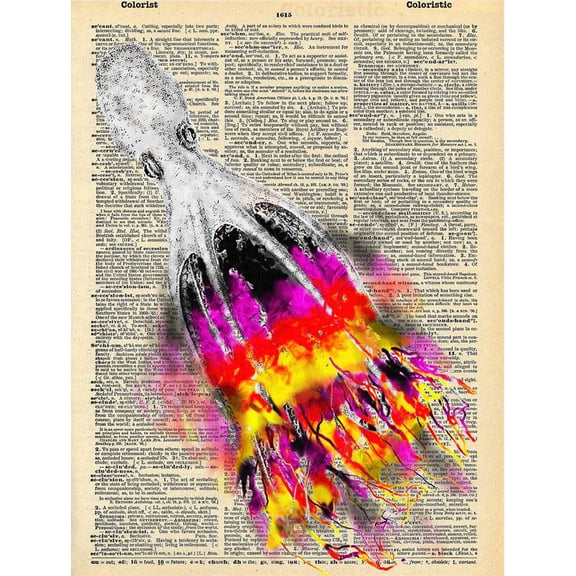Art N Wordz The Kaleidoscope Kaleidosquid Original Dictionary Sheet Wall Desk Pop Art Print
