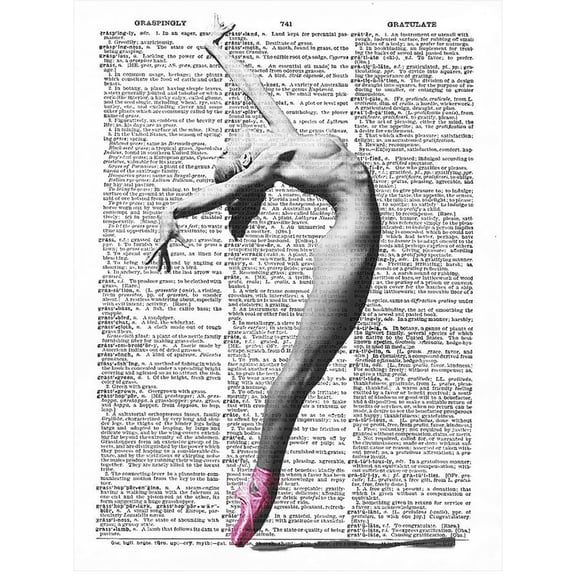 Art N Wordz Toe Work Dancer Original Dictionary Sheet Pop Art Wall or Desk Art Print Poster