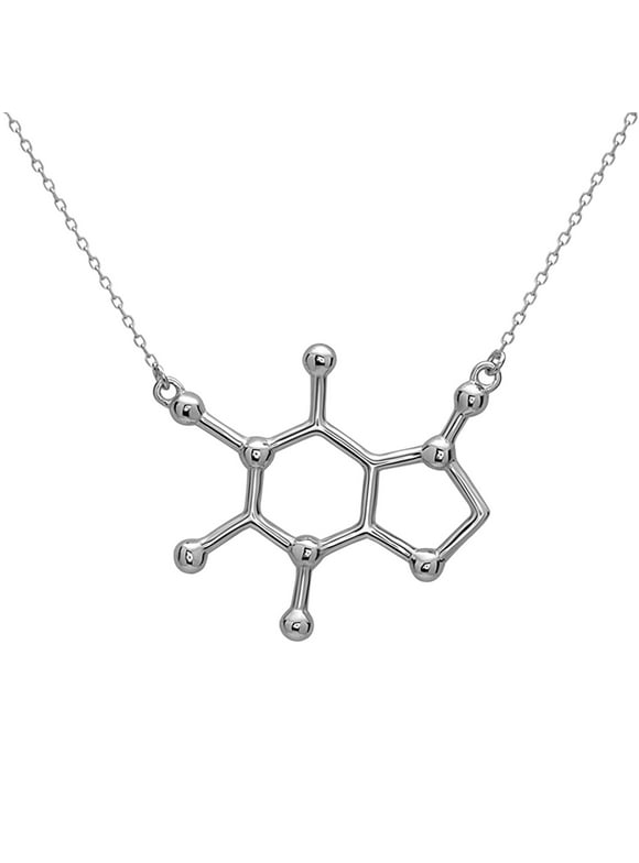 Art Necklace Coffee Tea Energy Drink Lovers DNA Chemistry Science Party Happy Pendant For Teacher Professor Grad Student