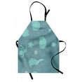 thumbnail image 1 of Art Nouveau Apron Exotic Blooms Romantic Wedding Bouquet Flowers Doodle Garden Theme, Unisex Kitchen Bib Apron with Adjustable Neck for Cooking Baking Gardening, Turquoise Slate Blue, by Ambesonne, 1 of 3