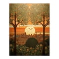 thumbnail image 1 of Art Nouveau Autumn Village Sunset Artwork Painting Large Wall Art Poster Print Thick Paper 18X24 Inch, 1 of 5