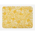 thumbnail image 1 of Art Nouveau Bath Mat, Arabesque Rococo Style Curved Spring Blooms Branches Leaves Boho, Non-Slip Plush Mat Bathroom Kitchen Laundry Room Decor, 29.5 X 17.5 Inches, Pale Yellow Earth Yellow, Ambesonne, 1 of 2