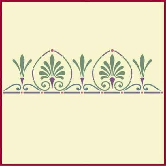 Art Nouveau Border 10 Stencil - (21.5"x6") Gorgeous! International style decorative art architecture Jugendstil Stile Liberty Modern Style reusable Mylar painting template - The Artful Stencil