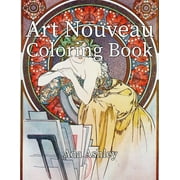 Art Nouveau Coloring Book 30 Coloring Pages for Adults of Alphonse Mucha Illustrations Paperback