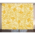 thumbnail image 1 of Ambesonne Art Nouveau Curtains 2 Panel Set, Rococo Style Blossoms, 108" x 84", Pale Yellow Earth Yellow, 1 of 3