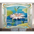thumbnail image 1 of Ambesonne Art Nouveau Curtains 2 Panel Set, Stained Glass Lotus, 108" x 96", Multicolor, 1 of 3