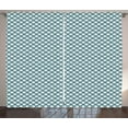 thumbnail image 1 of Ambesonne Art Nouveau Curtains 2 Panel Set, Retro Curves Tile, 108" x 63", Teal and White, 1 of 3