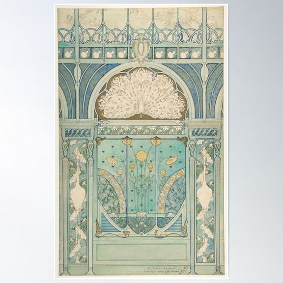 Art Nouveau Design Poster Wall Art, Modern Wall Decor For Living Room Bedroom, 8x12 UNFRAMED