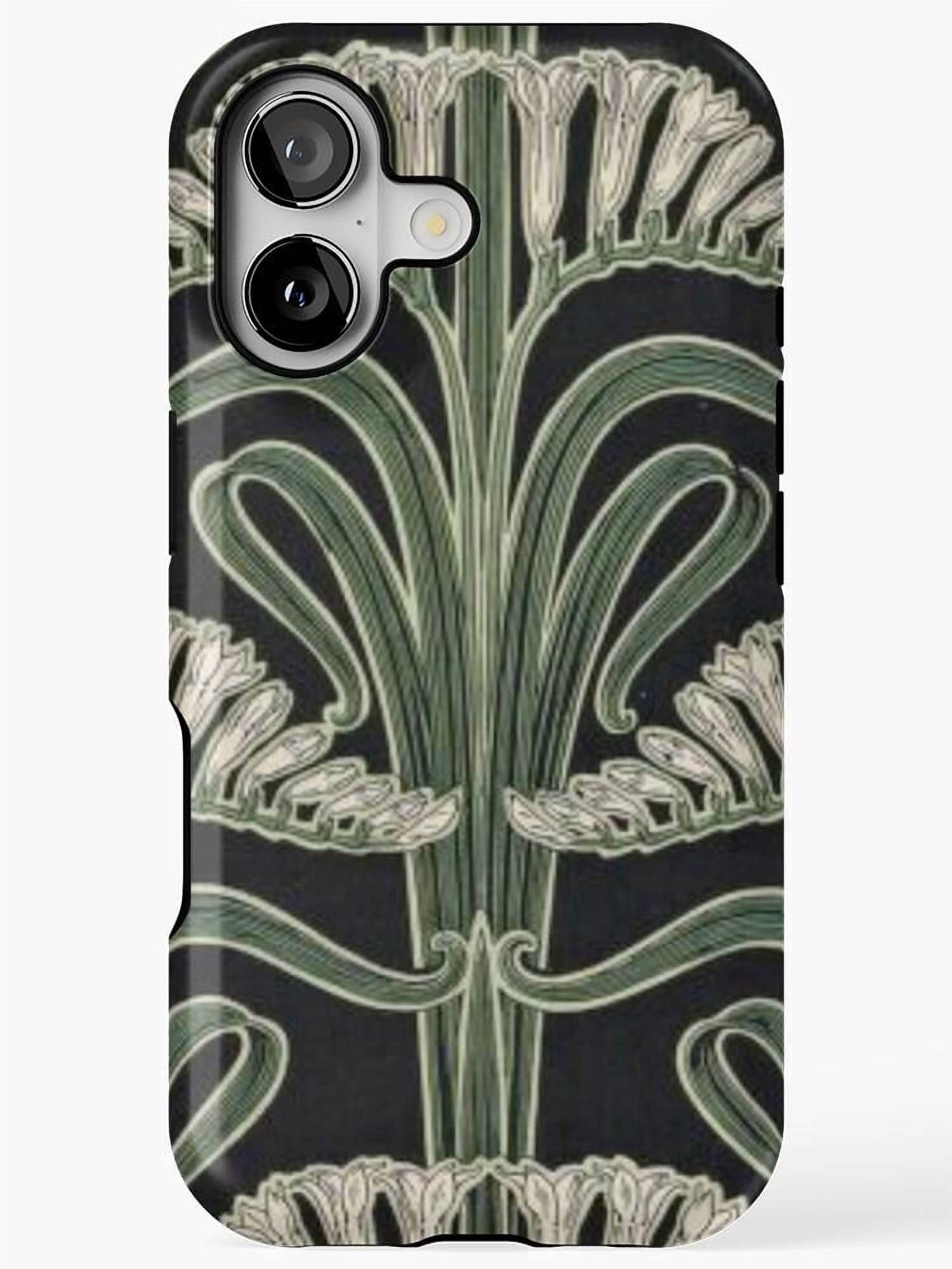 Simmetry Fower Art Nouveau Green and Cream Symmetrical Floral Tough Phone Case for ...