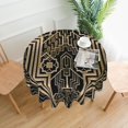 thumbnail image 1 of Art Nouveau Metallic Design Round Tablecloth 60 Inch,Washable Decorative Polyester TableClothes Cover for Dining Table Banquets Buffet Parties and Picnic, 1 of 8