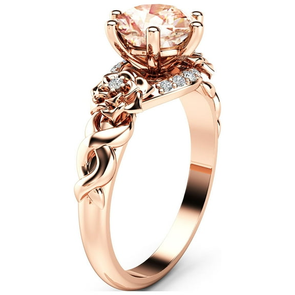 Art Nouveau Morganite Engagement Ring