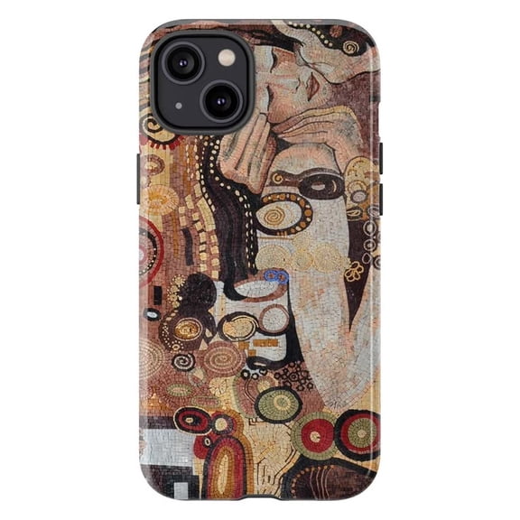 Art Nouveau Mosaic Phone Case, Vintage Gold Klimt Style Fine Art Pattern Cover for iPhone 17 16 15 14 13 12 11 Plus Pro Max Mini