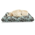 thumbnail image 1 of Art Nouveau Pet Bed, Vintage Swirls Vibrant Foliage Damask Style Classic Renaissance, Resistant Pad for Dogs and Cats Cushion with Removable Cover, 24" x 39", Seal Brown and Pale Blue, by Ambesonne, 1 of 4