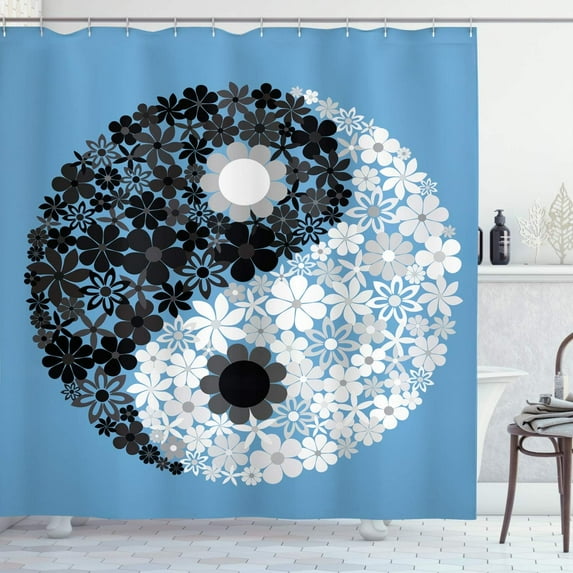 Art Nouveau Shower Curtain, Flower Bouquets Forming an Arch Vintage Style Feminine Old Fashioned, Cloth Fabric Bathroom Decor Set with Hooks, 60" W x 72" L, Army Green Champagne