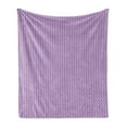 thumbnail image 1 of Art Nouveau Soft Flannel Fleece Blanket, Abstract Floral Classical Art Deco Pattern with Curvy Lines Minimalist Retro, Cozy Plush for Indoor and Outdoor Use, 50" x 70", Violet White, by Ambesonne, 1 of 5