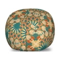 thumbnail image 1 of Art Nouveau Storage Toy Bag Chair, Starry Retro Floral Curved Ornaments Pattern, Stuffed Animal Organizer Washable Bag, Small Size, Teal Burnt Orange, by Ambesonne, 1 of 3